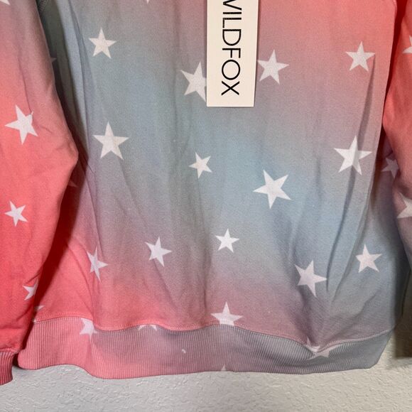 Wildfox Sommers Sweatshirt Womens XS Star Spangled Ombre Pastel Sweater NEW - Picture 5 of 9